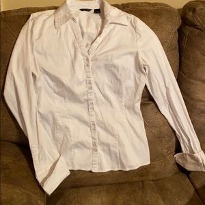 Maurices Long sleeved button up white shirt